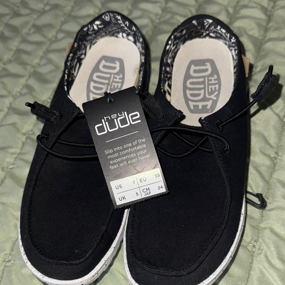 Hey Dude Black and White Casual Shoes